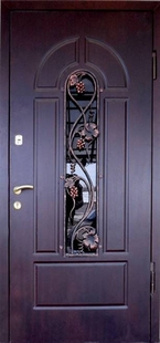 Железная дверь с ковкой и стеклом ДК-5
