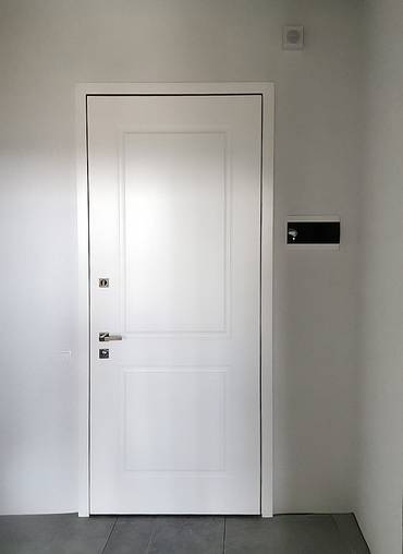 Дверь с белой накладкой