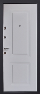 Дверь с серым МДФ и фрезеровкой