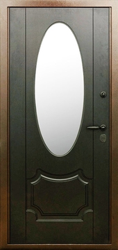 Стальная дверь с зеркалом и массивом ДЗ-8